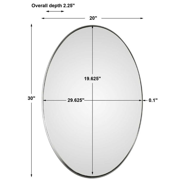 Uttermost Pursley Steel Brushed Nickel Oval Mirror