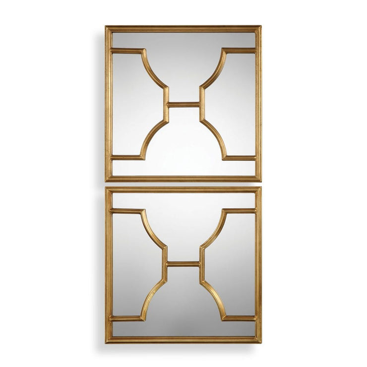 Uttermost Misa Antique Gold Leaf Mirrors ~ Set Of 2