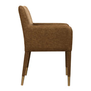 Uttermost Conifer Camel Faux Leather Modern Dining ArmChair