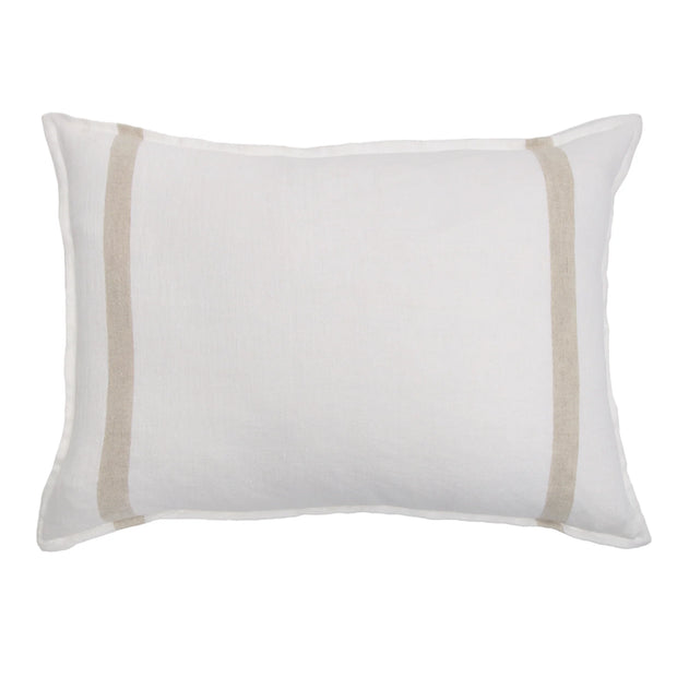 Pom Pom at Home Rory White and Flax Big Pillow with Insert ~ 28 x 36