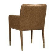 Uttermost Conifer Camel Faux Leather Modern Dining ArmChair