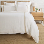 Pom Pom at Home Rory White and Flax Big Pillow with Insert ~ 28 x 36