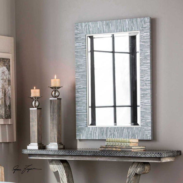 Uttermost Belaya Blue-Gray And Silver Mirror
