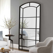 Uttermost Camber Rich Satin Black Arch Mirror