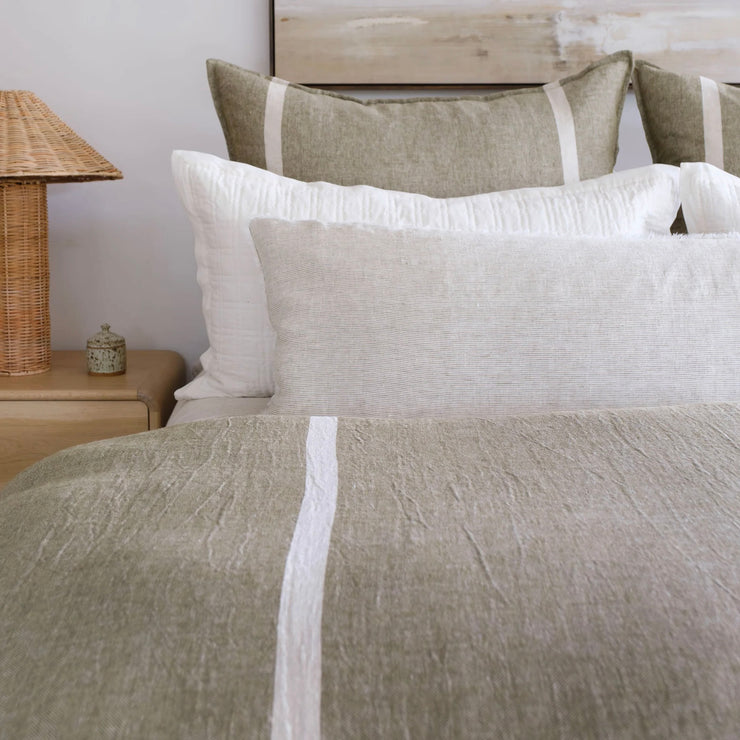 Pom Pom at Home Rory Moss and Flax Duvet Cover ~ Available in Queen and King Size