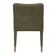 Uttermost Conifer Pine Green Distressed Faux Leather Modern Dining ArmChair