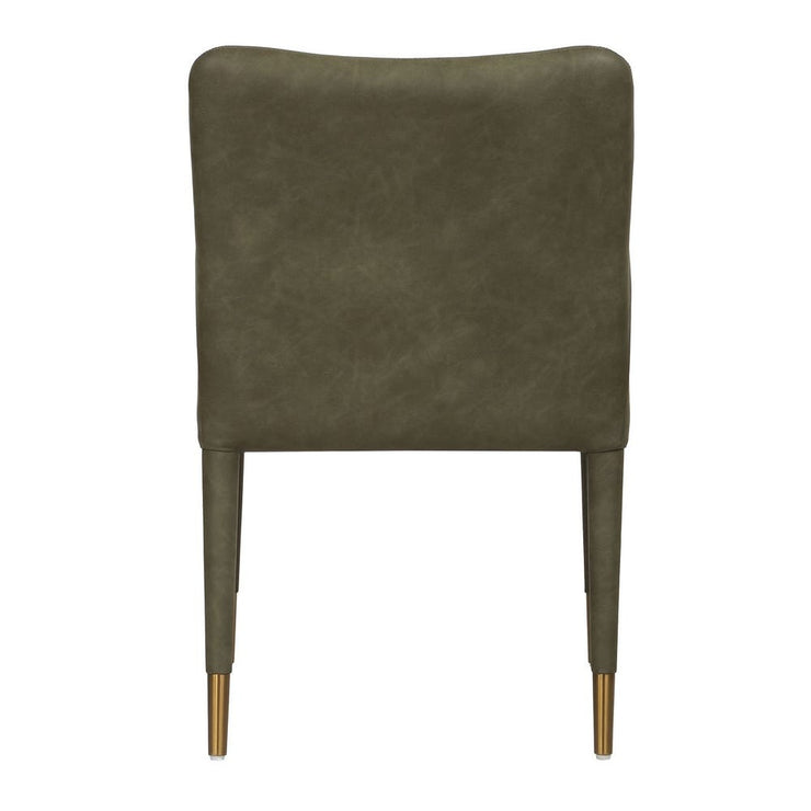 Uttermost Conifer Pine Green Distressed Faux Leather Modern Dining ArmChair