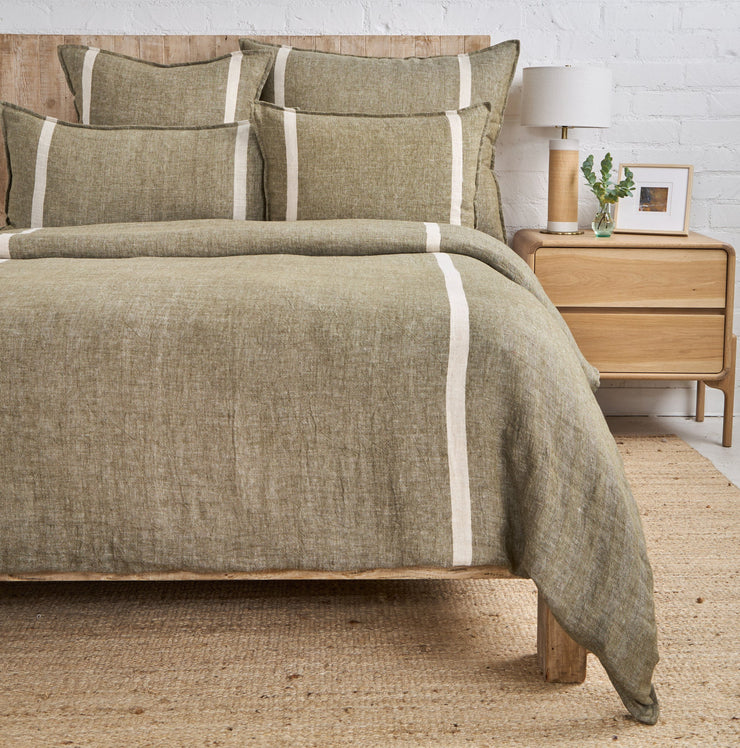 Pom Pom at Home Rory Moss and Flax Duvet Cover ~ Available in Queen and King Size