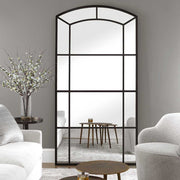 Uttermost Camber Rich Satin Black Arch Mirror