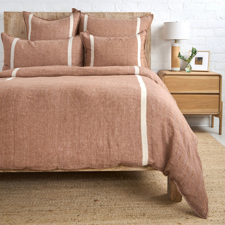Pom Pom at Home Rory Terra Cotta and Flax Duvet Cover ~ Available in Queen and King