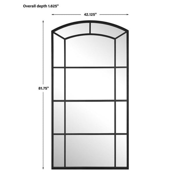 Uttermost Camber Rich Satin Black Arch Mirror