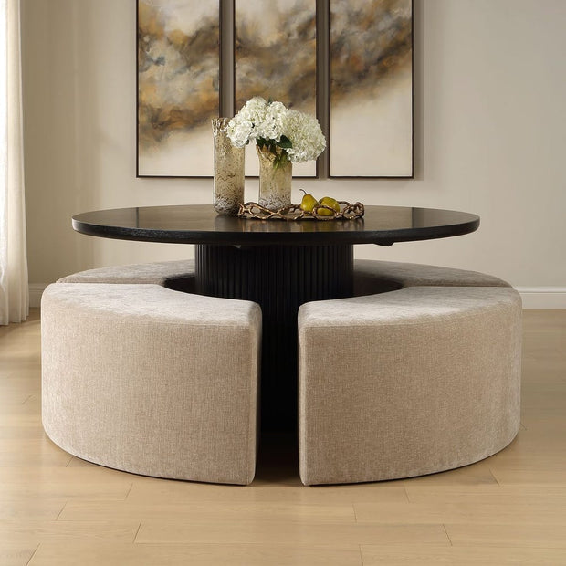 Uttermost Khai Cream Velvet Curved Bench