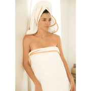 Sunday Citizen Porto White with Gold Towel Set 1 Bath Towel, 1 Hand Towel and 1 Washcloth