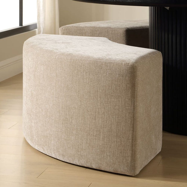 Uttermost Khai Cream Velvet Curved Bench
