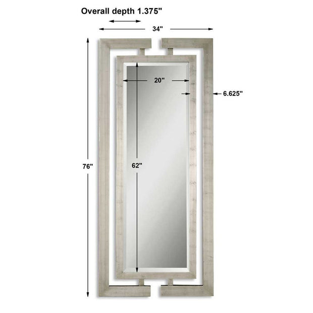 Uttermost Jamal Wooden Frame Silver Leaf Mirror
