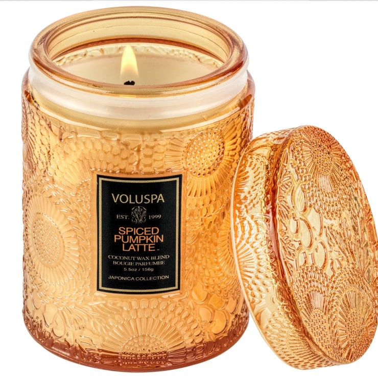 Voluspa Spiced Pumpkin Latte Small Jar Candle 5.5 oz.