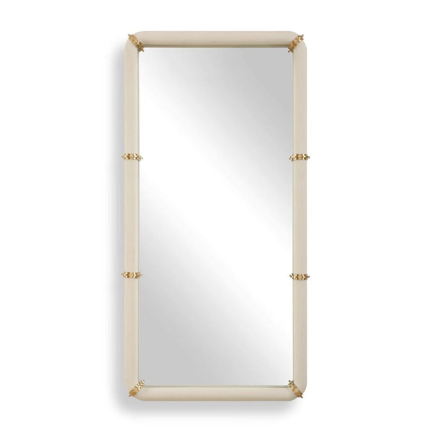 Uttermost Cyprus White Shagreen And Brass Mirror