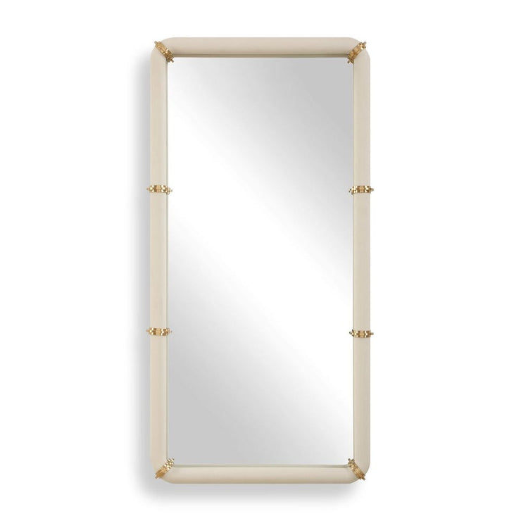 Uttermost Cyprus White Shagreen And Brass Mirror