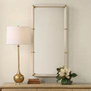 Uttermost Cyprus White Shagreen And Brass Mirror