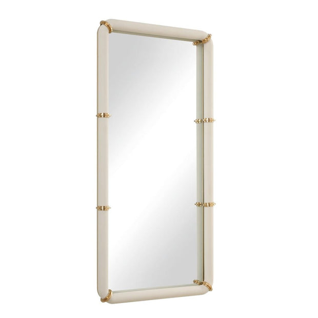 Uttermost Cyprus White Shagreen And Brass Mirror