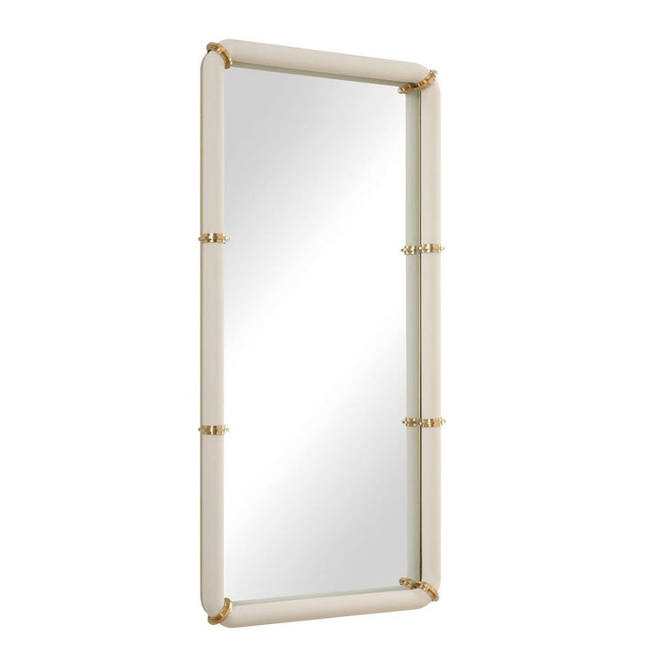 Uttermost Cyprus White Shagreen And Brass Mirror
