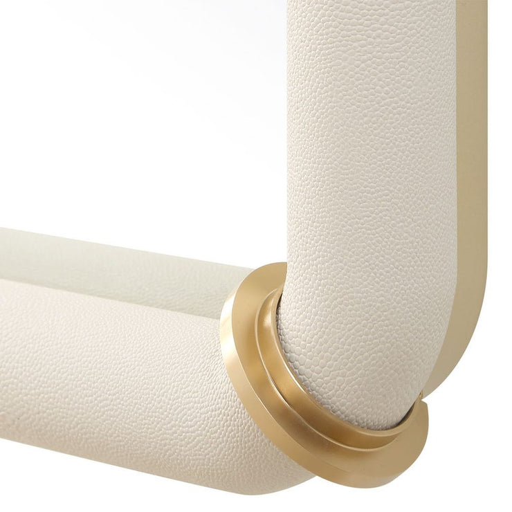 Uttermost Cyprus White Shagreen And Brass Mirror