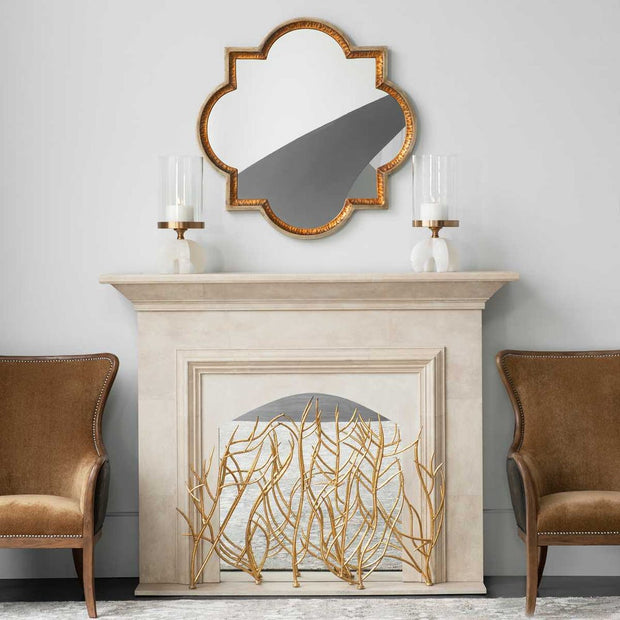 Uttermost Lourosa Quatrefoil Champagne Silver Mirror