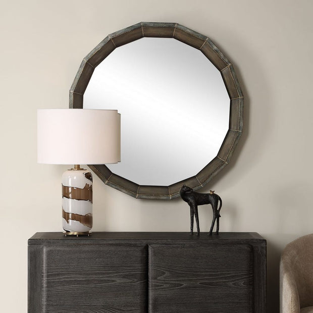 Uttermost Neve Rich Bronze Round Mirror