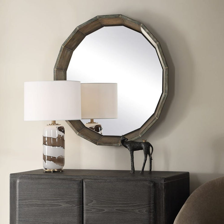 Uttermost Neve Rich Bronze Round Mirror
