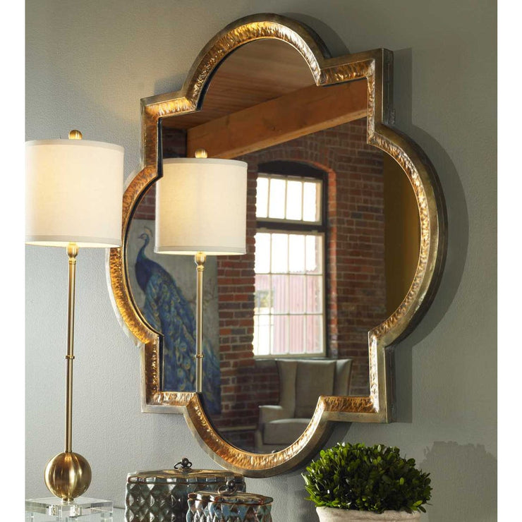 Uttermost Lourosa Quatrefoil Champagne Silver Mirror