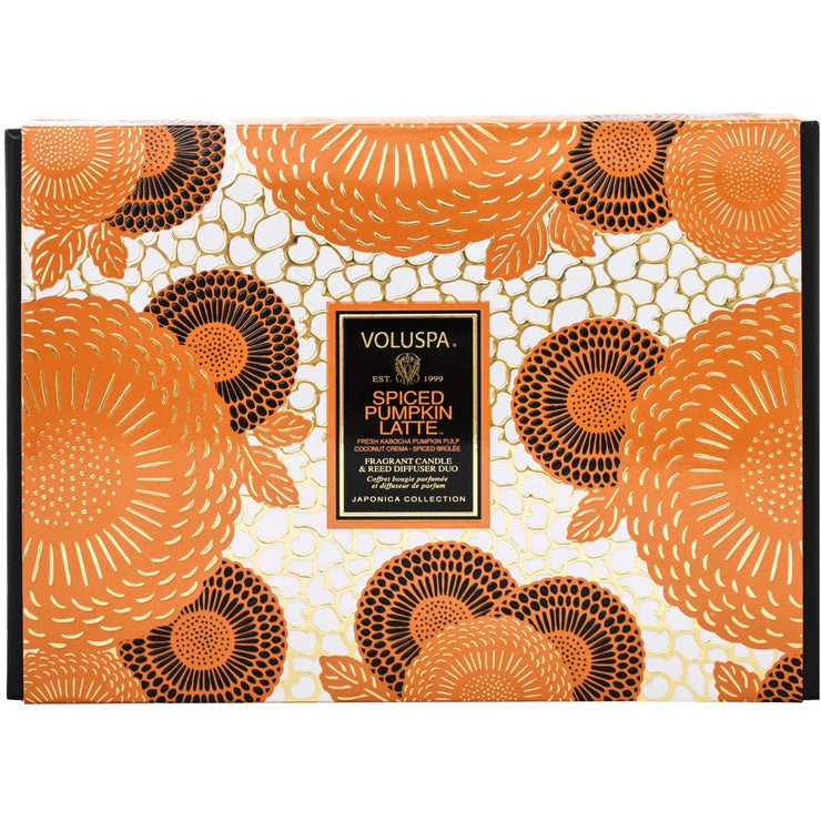 Voluspa Spiced Pumpkin Latte Demi Candle and Diffuser Gift Set