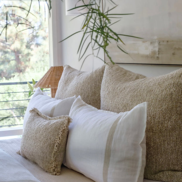 Pom Pom at Home Rory White and Flax Duvet Cover ~ Available in Queen and King