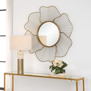 Uttermost Blossom Antiqued Gold Leaf Mirror