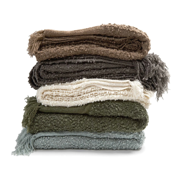 Pom Pom at Home Murphy Boucle Oversized Throw Blanket ~ Available in Ivory, Moss, Seaglass, Walnut & Midnight