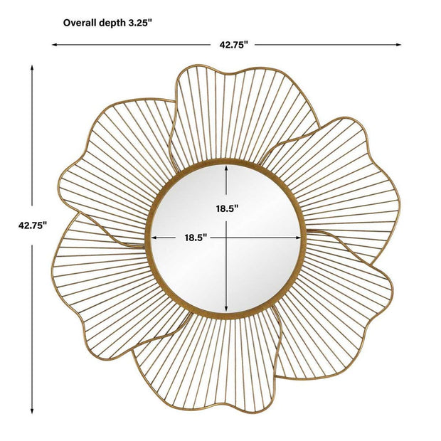 Uttermost Blossom Antiqued Gold Leaf Mirror