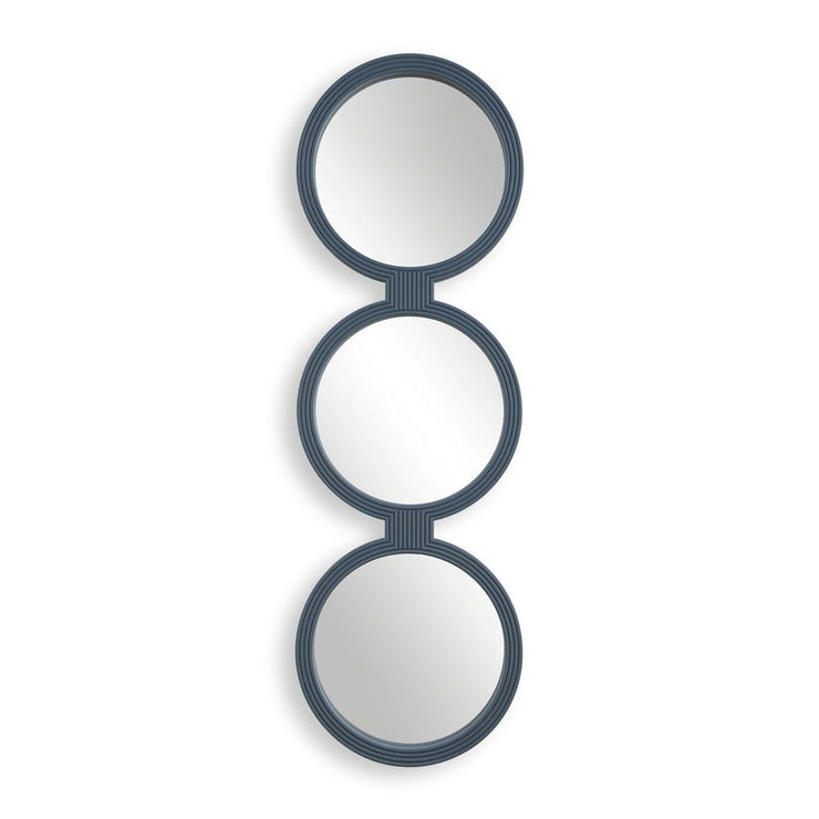 Uttermost Going In Circles Ribbed Blue-Gray Finish Mirror
