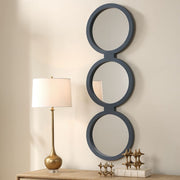 Uttermost Going In Circles Ribbed Blue-Gray Finish Mirror