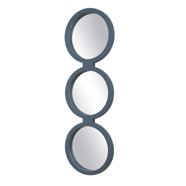 Uttermost Going In Circles Ribbed Blue-Gray Finish Mirror