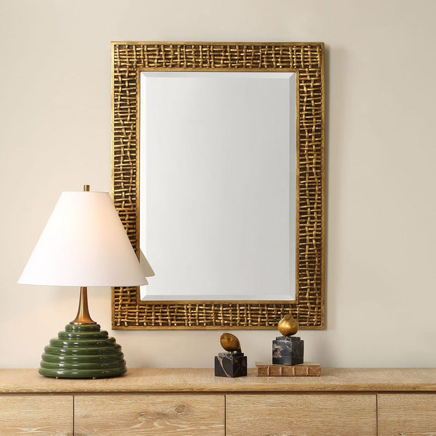 Uttermost Woven In Time Antique Gold Mirror