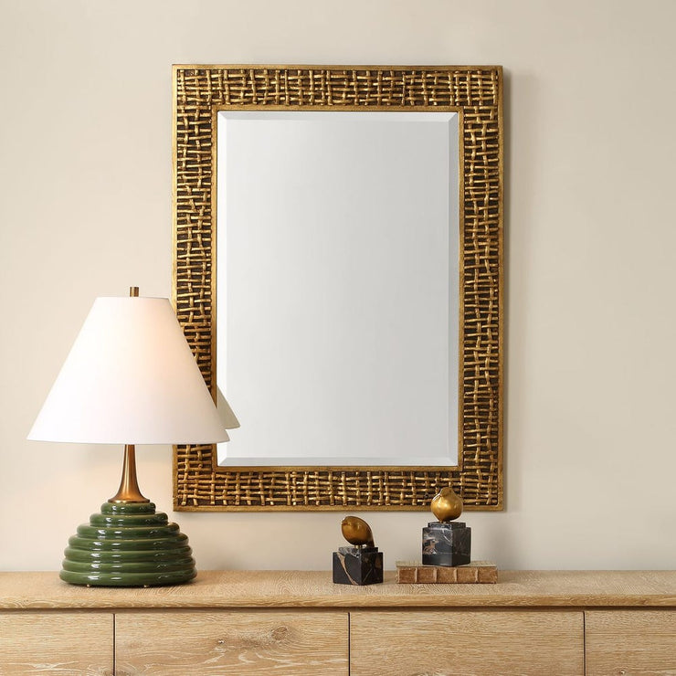 Uttermost Woven In Time Antique Gold Mirror