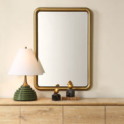 Uttermost Atkinson Antique Brass Rectangular Mirror