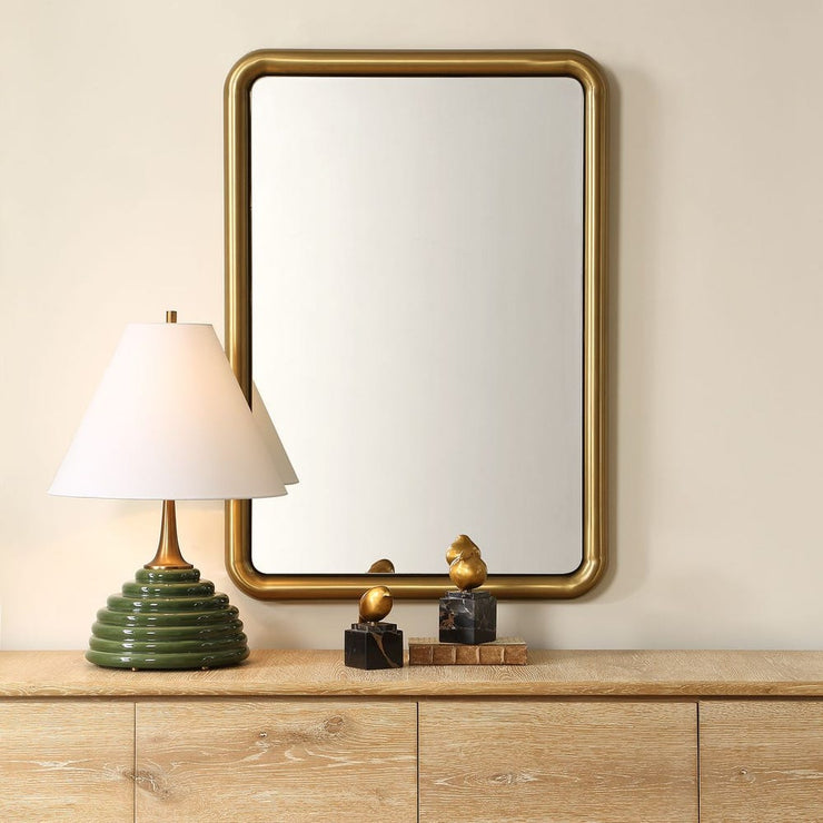 Uttermost Atkinson Antique Brass Rectangular Mirror