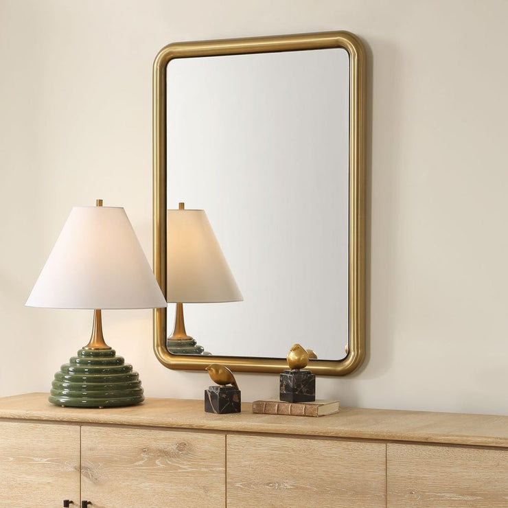Uttermost Atkinson Antique Brass Rectangular Mirror