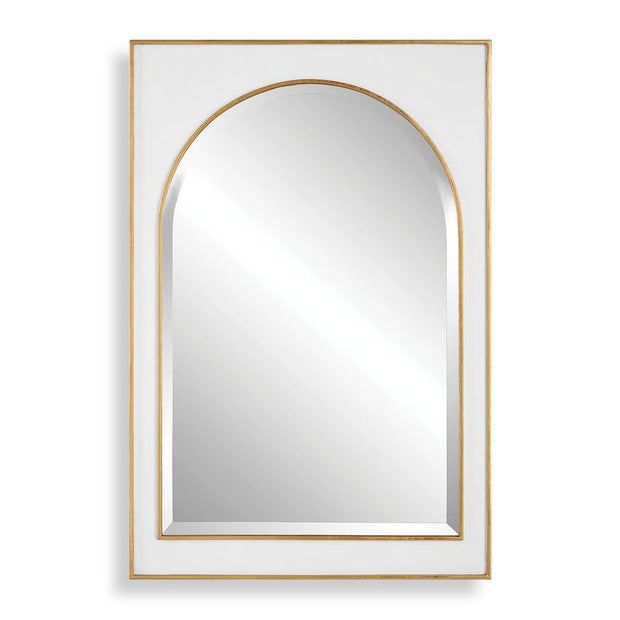 Uttermost Crisanta Iron Gloss White Arch Mirror