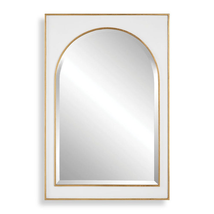 Uttermost Crisanta Iron Gloss White Arch Mirror
