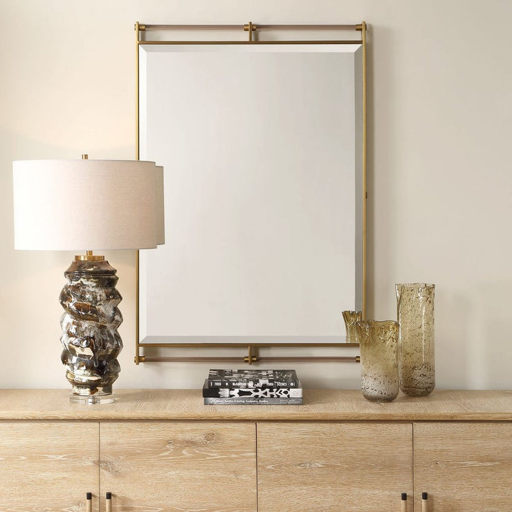 Uttermost Ripoll Plated Antique Brass Mirror