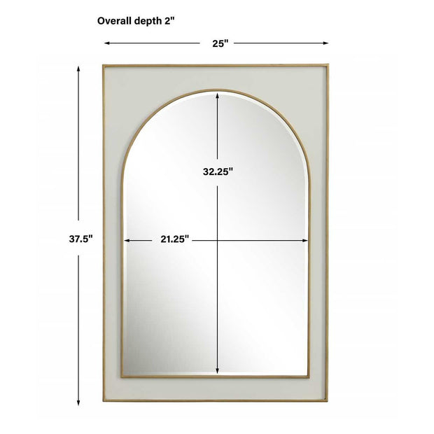 Uttermost Crisanta Iron Gloss White Arch Mirror