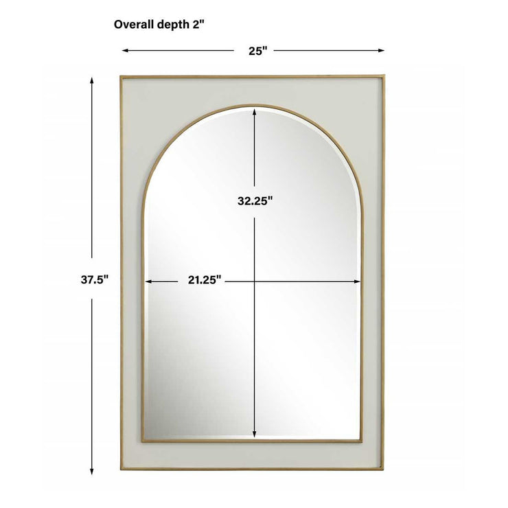 Uttermost Crisanta Iron Gloss White Arch Mirror