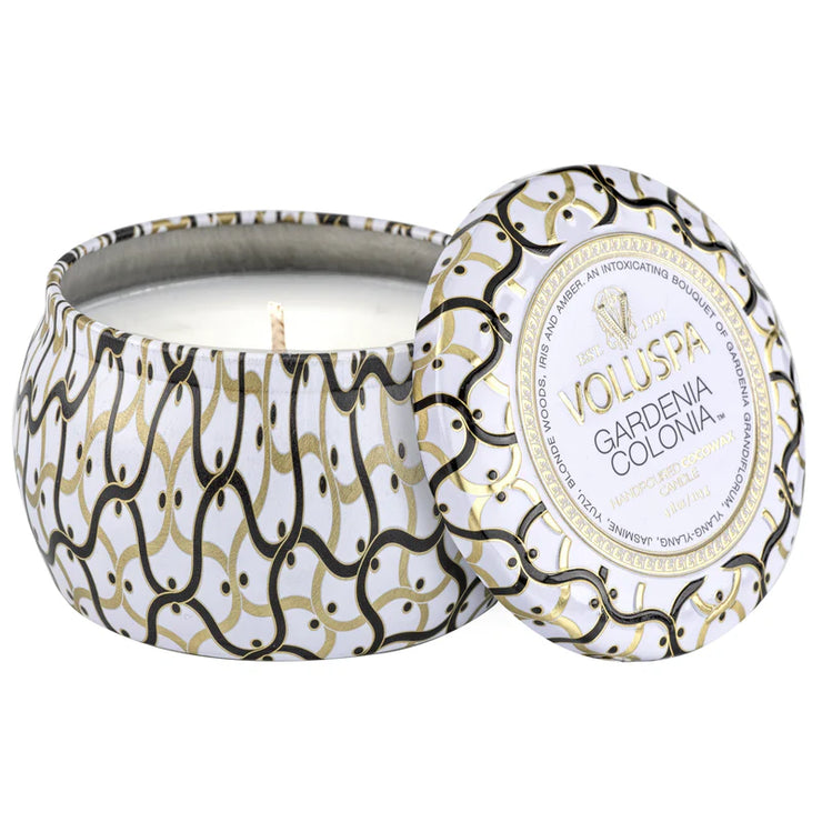 Voluspa Gardenia Colonia Mini Tin Candle ~4oz