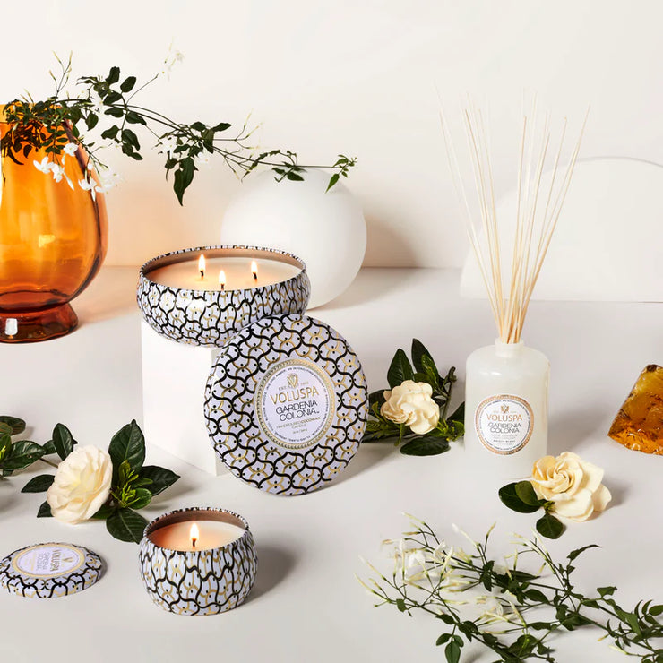Voluspa Gardenia Colonia Mini Tin Candle ~4oz